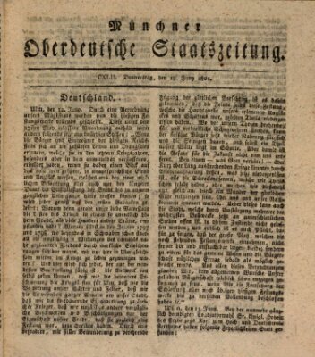 Münchner oberdeutsche Staatszeitung (Süddeutsche Presse) Donnerstag 18. Juni 1801