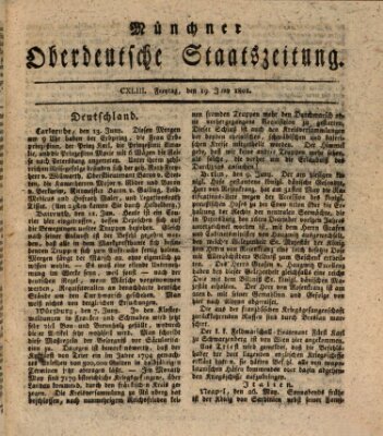 Münchner oberdeutsche Staatszeitung (Süddeutsche Presse) Freitag 19. Juni 1801