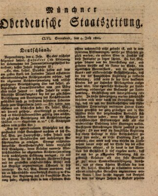 Münchner oberdeutsche Staatszeitung (Süddeutsche Presse) Samstag 4. Juli 1801