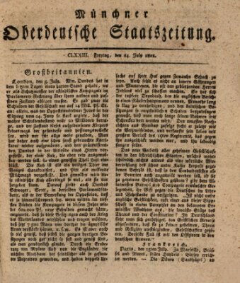 Münchner oberdeutsche Staatszeitung (Süddeutsche Presse) Freitag 24. Juli 1801