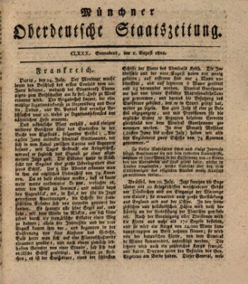 Münchner oberdeutsche Staatszeitung (Süddeutsche Presse) Samstag 1. August 1801