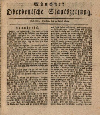 Münchner oberdeutsche Staatszeitung (Süddeutsche Presse) Dienstag 4. August 1801