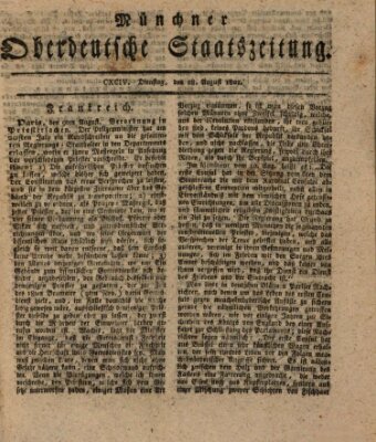 Münchner oberdeutsche Staatszeitung (Süddeutsche Presse) Dienstag 18. August 1801