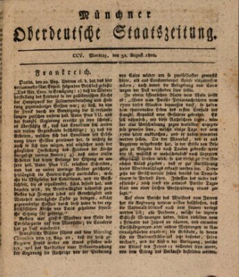 Münchner oberdeutsche Staatszeitung (Süddeutsche Presse) Montag 31. August 1801