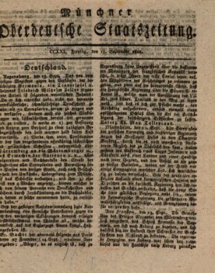 Münchner oberdeutsche Staatszeitung (Süddeutsche Presse) Freitag 18. September 1801