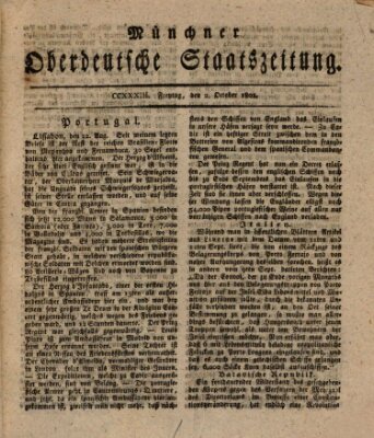 Münchner oberdeutsche Staatszeitung (Süddeutsche Presse) Freitag 2. Oktober 1801