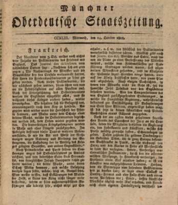 Münchner oberdeutsche Staatszeitung (Süddeutsche Presse) Mittwoch 14. Oktober 1801