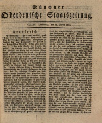 Münchner oberdeutsche Staatszeitung (Süddeutsche Presse) Donnerstag 15. Oktober 1801