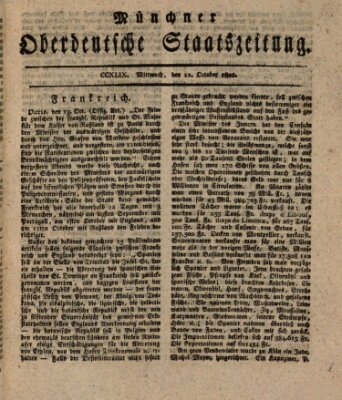 Münchner oberdeutsche Staatszeitung (Süddeutsche Presse) Mittwoch 21. Oktober 1801