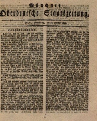 Münchner oberdeutsche Staatszeitung (Süddeutsche Presse) Donnerstag 29. Oktober 1801