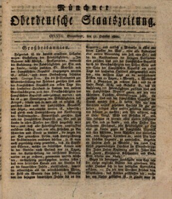 Münchner oberdeutsche Staatszeitung (Süddeutsche Presse) Samstag 31. Oktober 1801