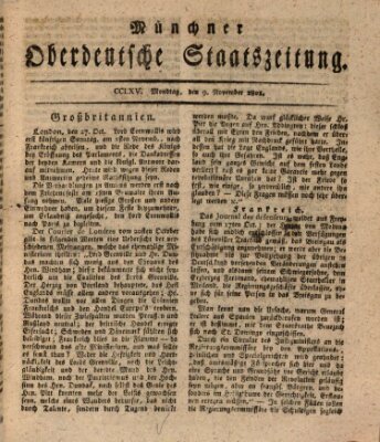 Münchner oberdeutsche Staatszeitung (Süddeutsche Presse) Montag 9. November 1801