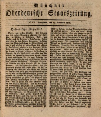 Münchner oberdeutsche Staatszeitung (Süddeutsche Presse) Samstag 14. November 1801