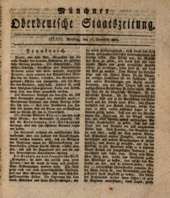 Münchner oberdeutsche Staatszeitung (Süddeutsche Presse) Montag 16. November 1801