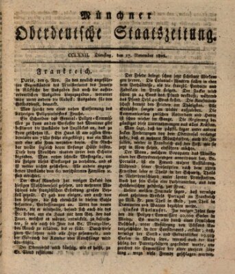 Münchner oberdeutsche Staatszeitung (Süddeutsche Presse) Dienstag 17. November 1801