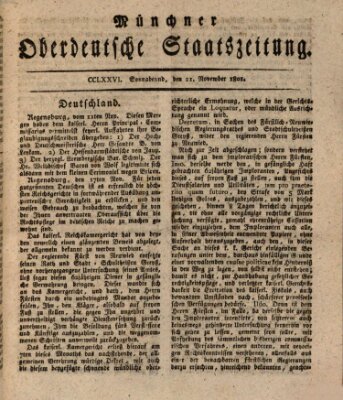 Münchner oberdeutsche Staatszeitung (Süddeutsche Presse) Samstag 21. November 1801