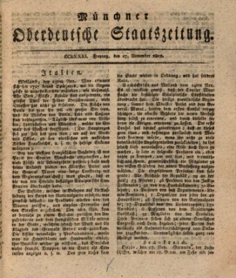 Münchner oberdeutsche Staatszeitung (Süddeutsche Presse) Freitag 27. November 1801