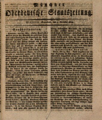 Münchner oberdeutsche Staatszeitung (Süddeutsche Presse) Samstag 5. Dezember 1801