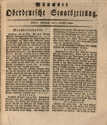 Münchner oberdeutsche Staatszeitung (Süddeutsche Presse) Mittwoch 9. Dezember 1801