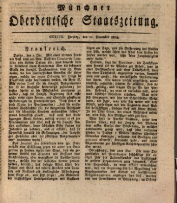 Münchner oberdeutsche Staatszeitung (Süddeutsche Presse) Freitag 11. Dezember 1801