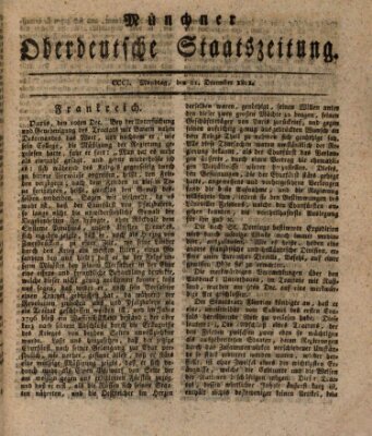 Münchner oberdeutsche Staatszeitung (Süddeutsche Presse) Montag 21. Dezember 1801