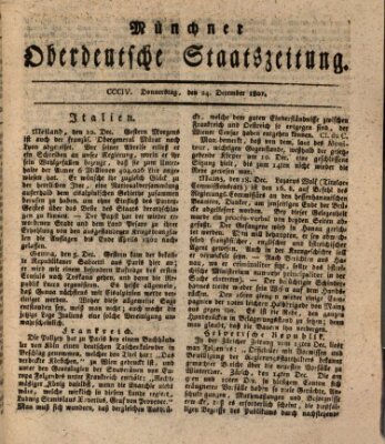 Münchner oberdeutsche Staatszeitung (Süddeutsche Presse) Donnerstag 24. Dezember 1801