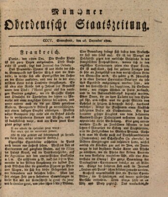 Münchner oberdeutsche Staatszeitung (Süddeutsche Presse) Samstag 26. Dezember 1801