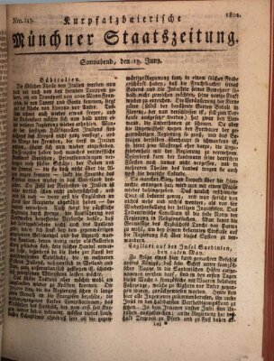 Kurpfalzbaierische Münchner Staats-Zeitung (Süddeutsche Presse) Samstag 19. Juni 1802