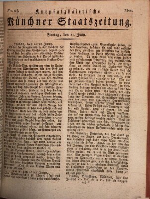 Kurpfalzbaierische Münchner Staats-Zeitung (Süddeutsche Presse) Freitag 25. Juni 1802