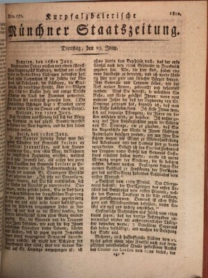 Kurpfalzbaierische Münchner Staats-Zeitung (Süddeutsche Presse) Dienstag 29. Juni 1802