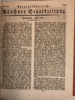 Kurpfalzbaierische Münchner Staats-Zeitung (Süddeutsche Presse) Donnerstag 1. Juli 1802