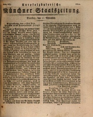 Kurpfalzbaierische Münchner Staats-Zeitung (Süddeutsche Presse) Dienstag 30. November 1802