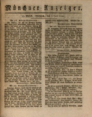 Kurpfalzbaierische Münchner Staats-Zeitung (Süddeutsche Presse) Mittwoch 7. Juli 1802