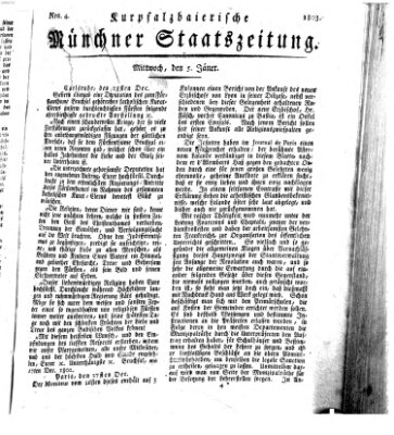 Kurpfalzbaierische Münchner Staats-Zeitung (Süddeutsche Presse) Mittwoch 5. Januar 1803