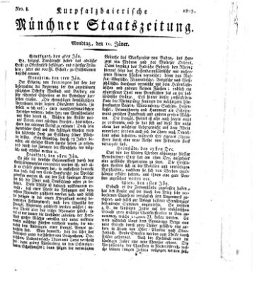 Kurpfalzbaierische Münchner Staats-Zeitung (Süddeutsche Presse) Montag 10. Januar 1803