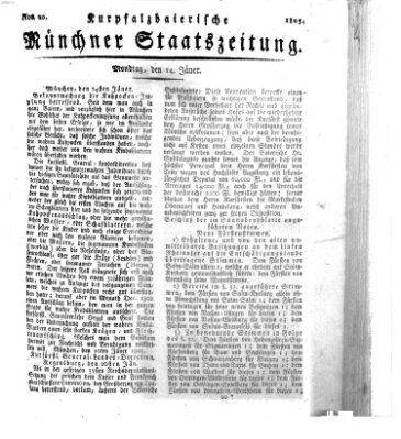 Kurpfalzbaierische Münchner Staats-Zeitung (Süddeutsche Presse) Montag 24. Januar 1803