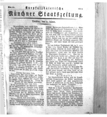 Kurpfalzbaierische Münchner Staats-Zeitung (Süddeutsche Presse) Dienstag 25. Januar 1803