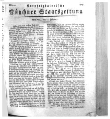 Kurpfalzbaierische Münchner Staats-Zeitung (Süddeutsche Presse) Montag 21. Februar 1803