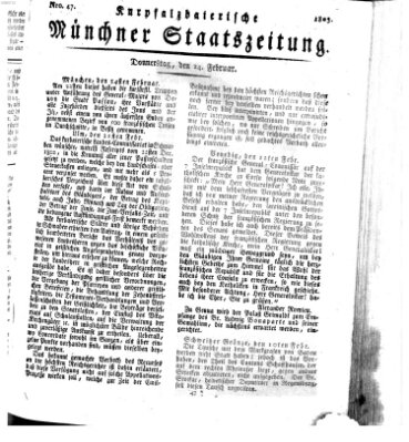 Kurpfalzbaierische Münchner Staats-Zeitung (Süddeutsche Presse) Donnerstag 24. Februar 1803