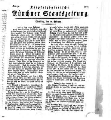 Kurpfalzbaierische Münchner Staats-Zeitung (Süddeutsche Presse) Montag 28. Februar 1803