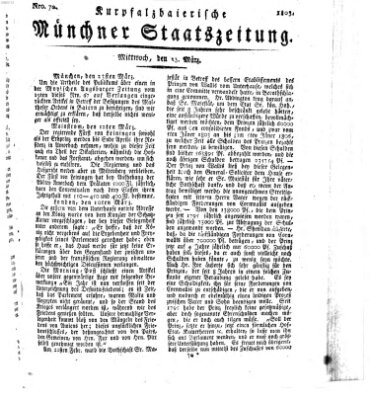 Kurpfalzbaierische Münchner Staats-Zeitung (Süddeutsche Presse) Mittwoch 23. März 1803