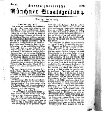 Kurpfalzbaierische Münchner Staats-Zeitung (Süddeutsche Presse) Montag 28. März 1803