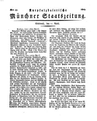 Kurpfalzbaierische Münchner Staats-Zeitung (Süddeutsche Presse) Mittwoch 27. April 1803