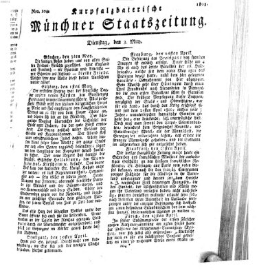 Kurpfalzbaierische Münchner Staats-Zeitung (Süddeutsche Presse) Dienstag 3. Mai 1803