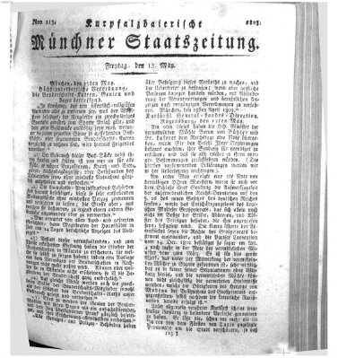 Kurpfalzbaierische Münchner Staats-Zeitung (Süddeutsche Presse) Freitag 13. Mai 1803