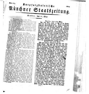 Kurpfalzbaierische Münchner Staats-Zeitung (Süddeutsche Presse) Montag 16. Mai 1803