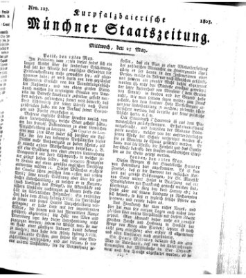 Kurpfalzbaierische Münchner Staats-Zeitung (Süddeutsche Presse) Mittwoch 25. Mai 1803