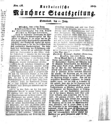 Kurpfalzbaierische Münchner Staats-Zeitung (Süddeutsche Presse) Samstag 11. Juni 1803