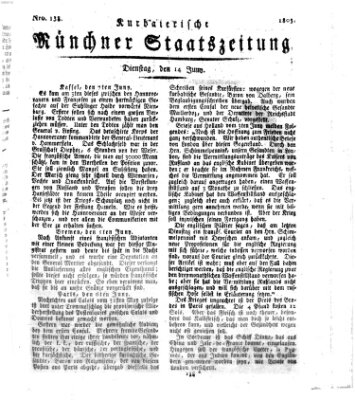 Kurpfalzbaierische Münchner Staats-Zeitung (Süddeutsche Presse) Dienstag 14. Juni 1803