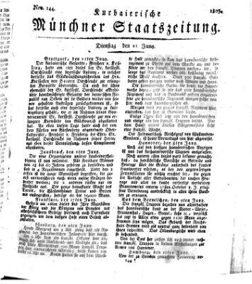 Kurpfalzbaierische Münchner Staats-Zeitung (Süddeutsche Presse) Dienstag 21. Juni 1803